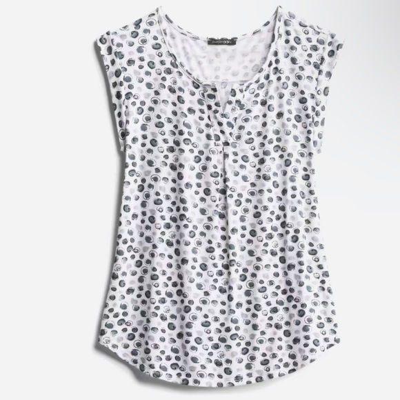 Papermoon Tops - Papermoon White Layered Dot Print Cap Sleeve Top
